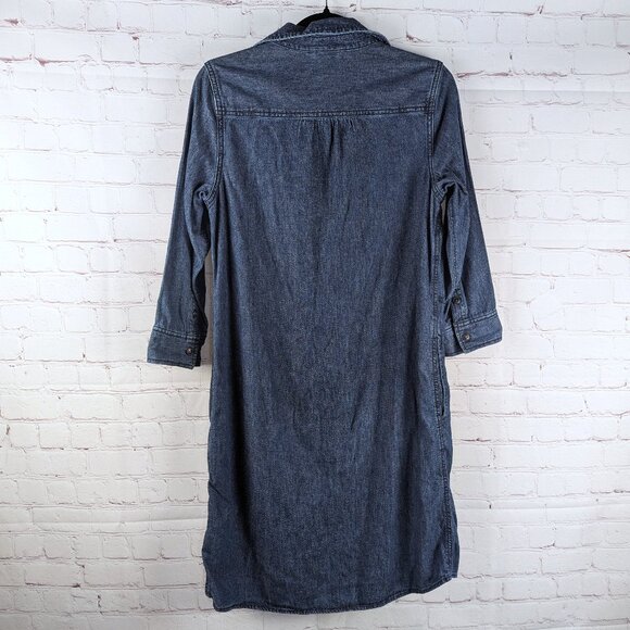 Lands End Long Sleeve Jean Shirt Dress - Size 4/XS - Picture 9 of 10